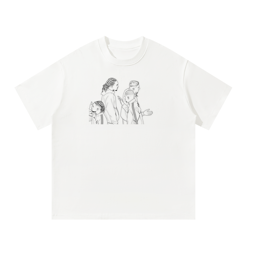 SPENCE WHITE TEE BLACK PRINT
