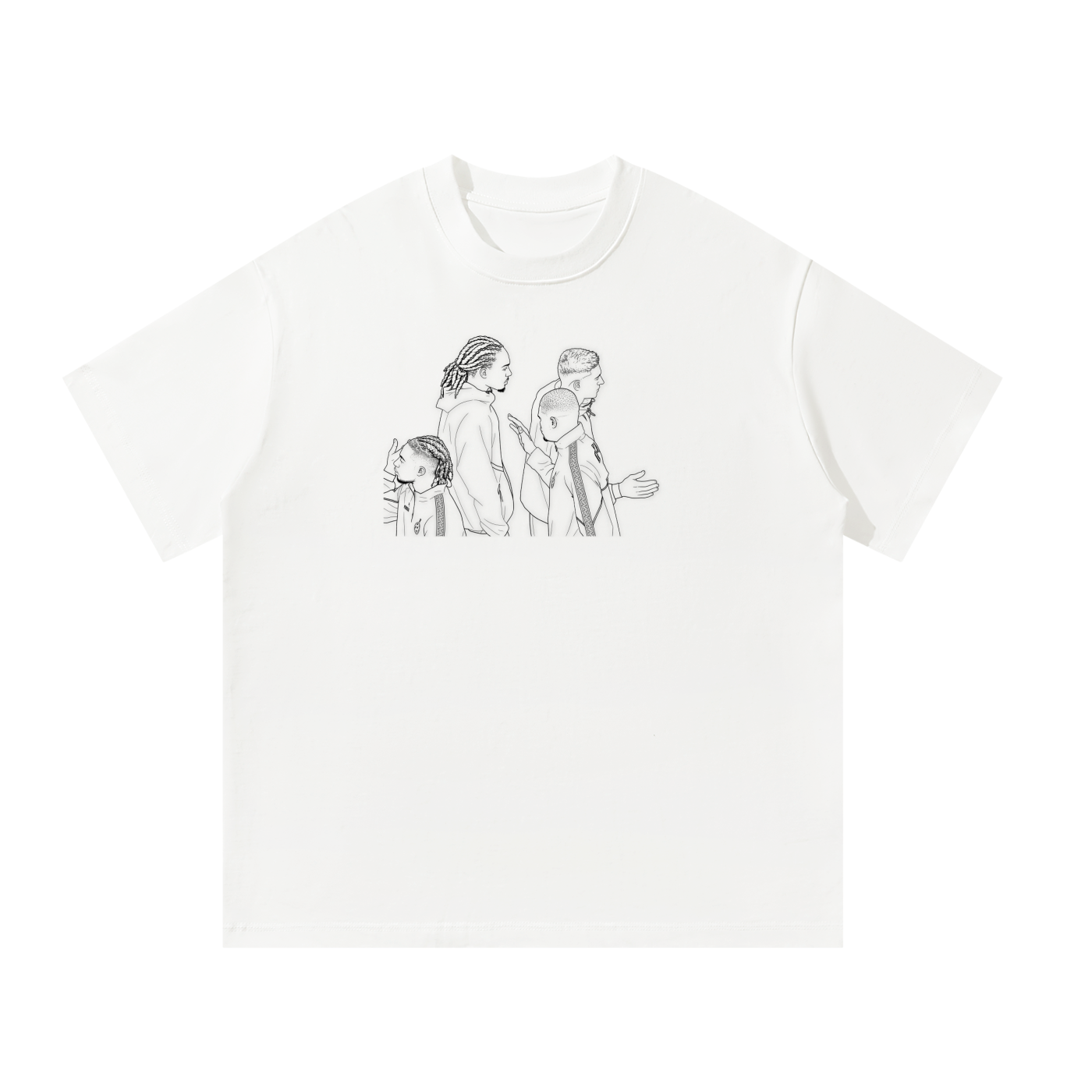 SPENCE WHITE TEE BLACK PRINT